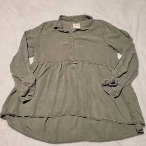 AE Green Peplum Jeggings Top, Women's Size XL